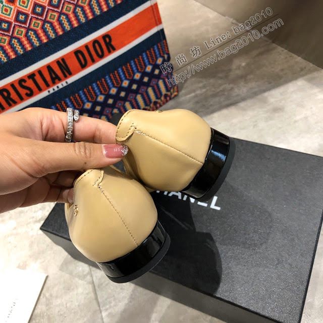 Chanel女鞋 香奈兒羊皮鞋 2020早春新款鏈條logo單鞋  naq1017